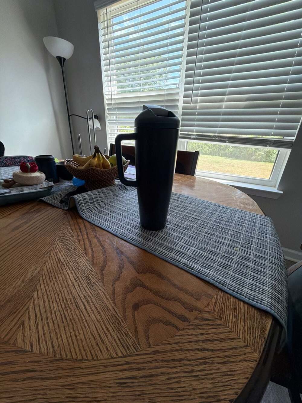 Owala FreeSip Stainless Steel Tumbler with Side Grip Very Very Dark